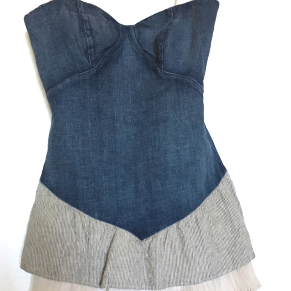 BCBGeneration Denim Strapless Dress
